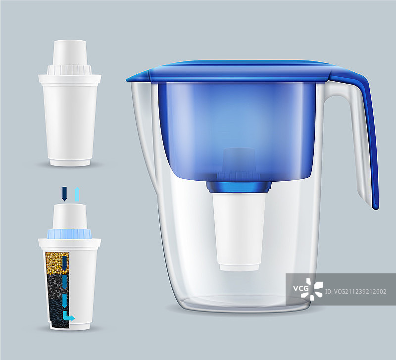 逼真的滤水器套装图片素材