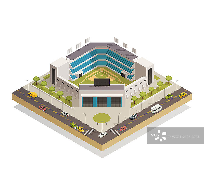 棒球场2.5D布局图片素材