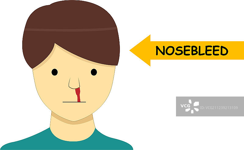 卡通设计中男子突发鼻出血图片素材
