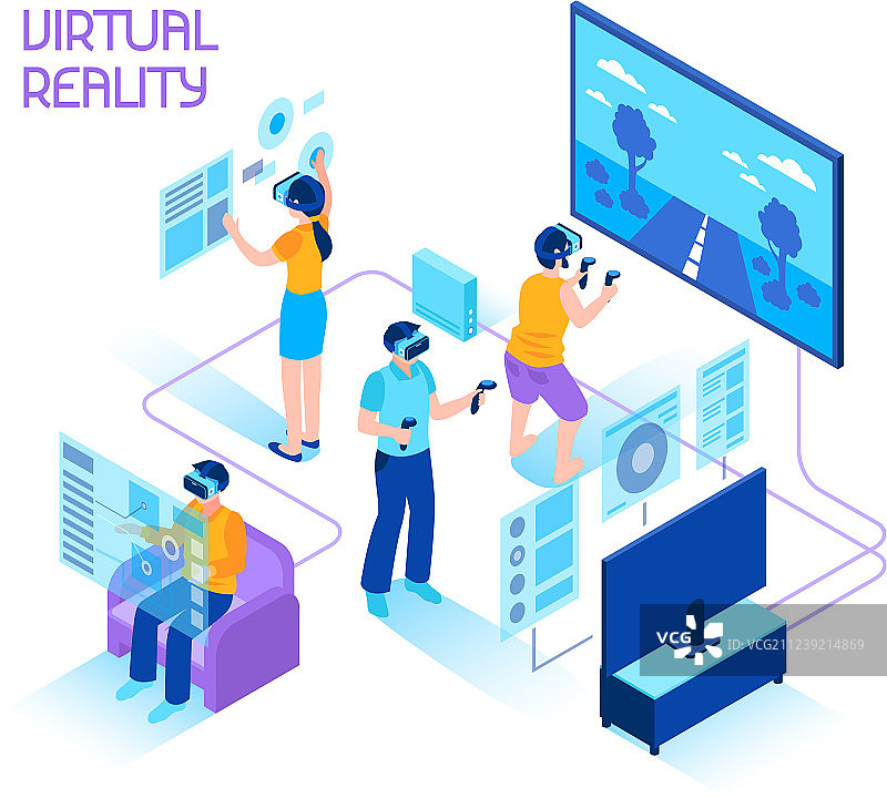 虚拟现实2.5D合成图图片素材