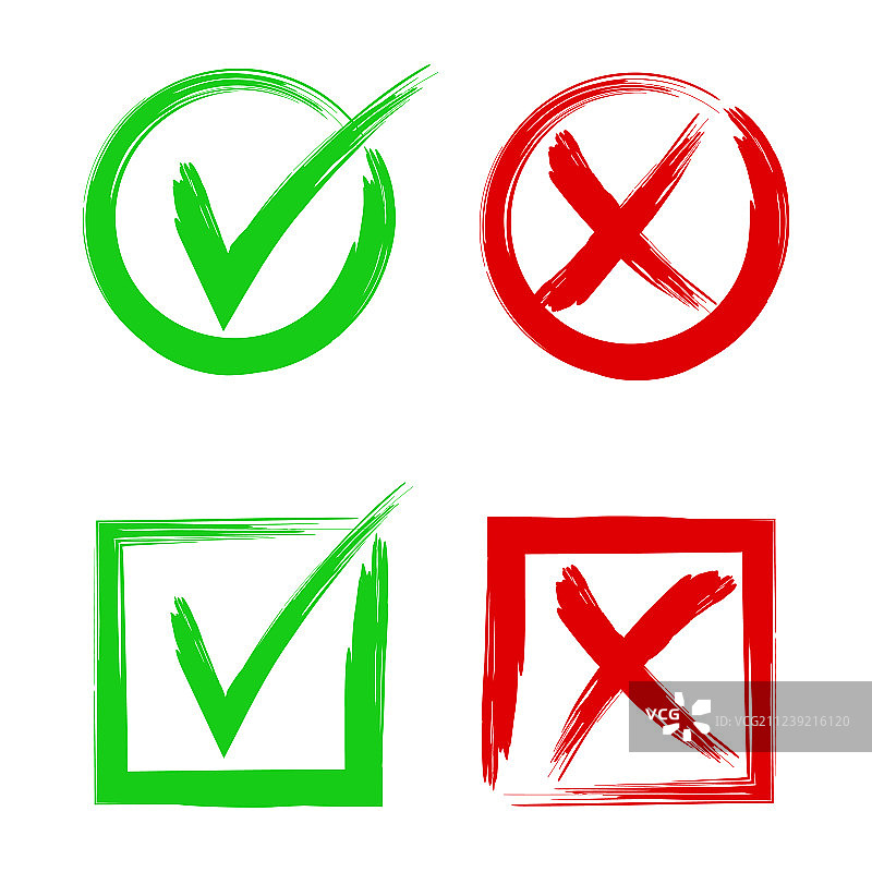 勾叉符号表示同意与否图片素材