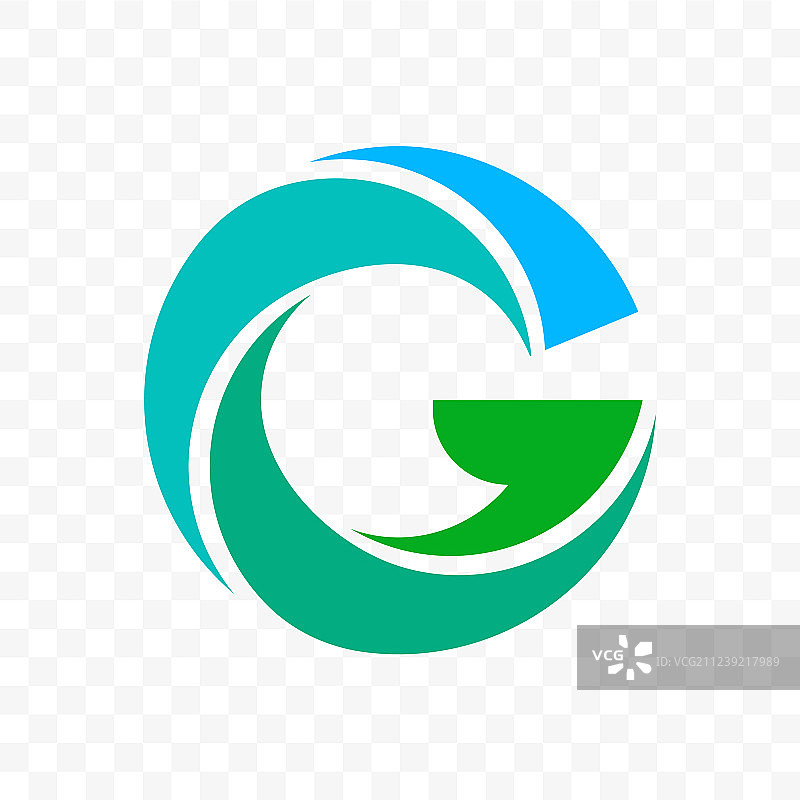 字母G蓝绿图标图片素材