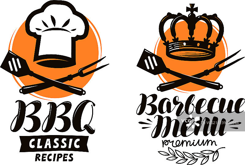 烧烤logo或标签元素图片素材