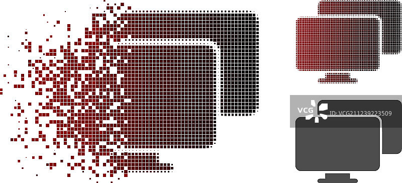 损坏的点状半色调电脑图标图片素材