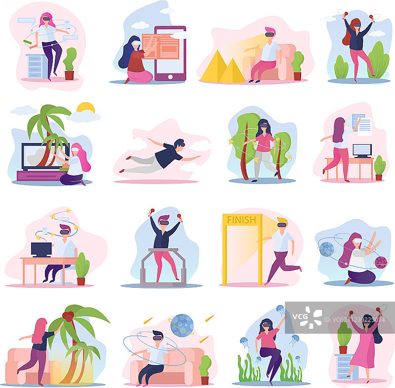 虚拟现实正交图标图片素材