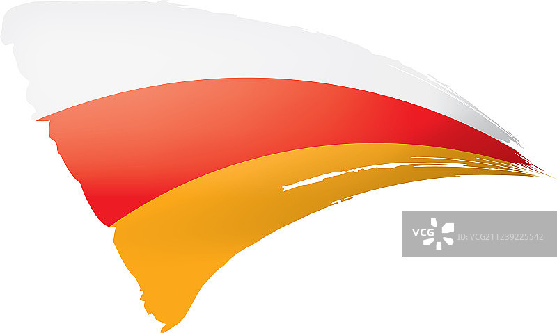 白色背景上的南奥塞梯国旗图片素材