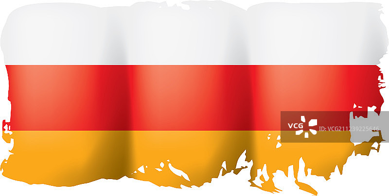 白色背景上的南奥塞梯国旗图片素材