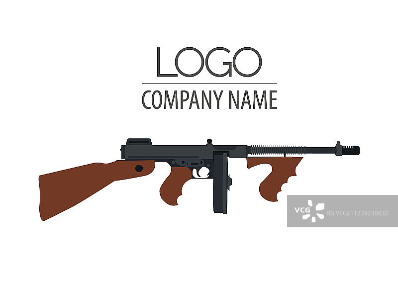 枪械Logo模板枪支步枪徽章扁平风图片素材