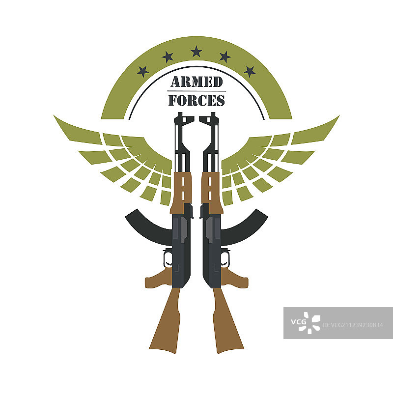 枪械Logo模板枪支步枪徽章扁平风图片素材
