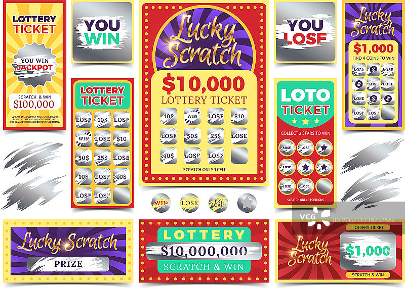 刮刮彩票中奖图片素材