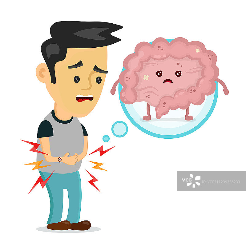 食物中毒的年轻男子图片素材