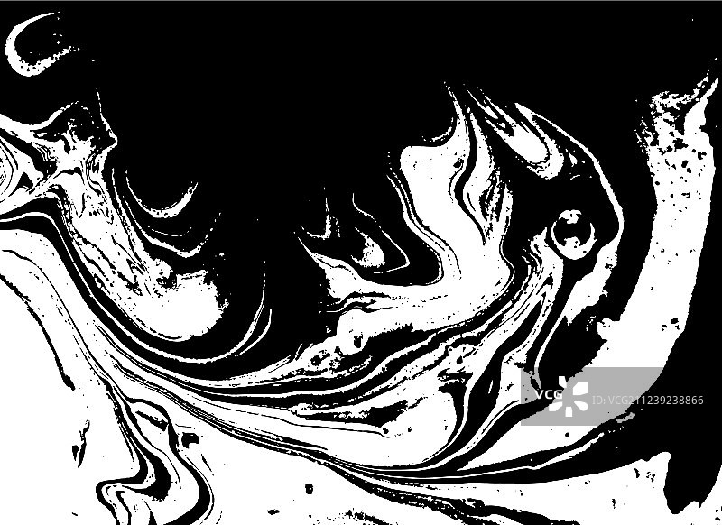 黑白液体质感水彩手图片素材