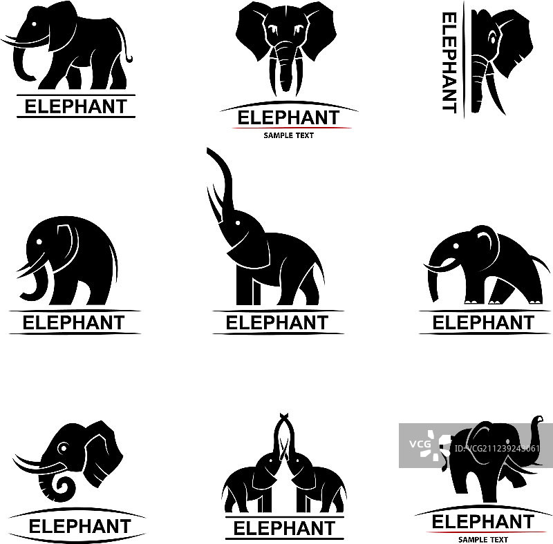 大象图标合集图片素材