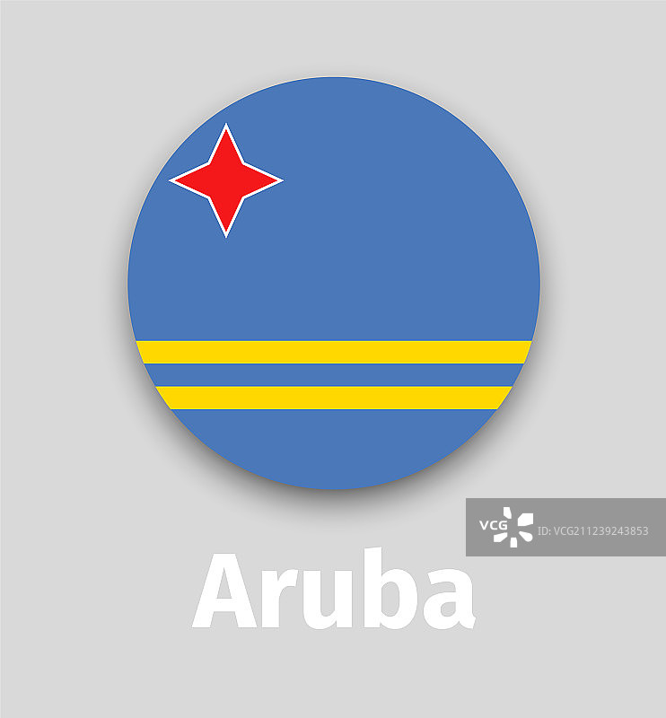 阿鲁巴国旗圆形图标图片素材