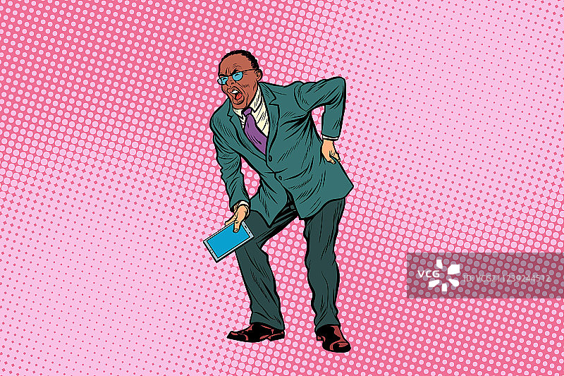 背痛的非洲裔男人图片素材