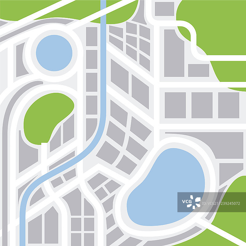 带有街道高速公路和区域GPS的城市地图图片素材