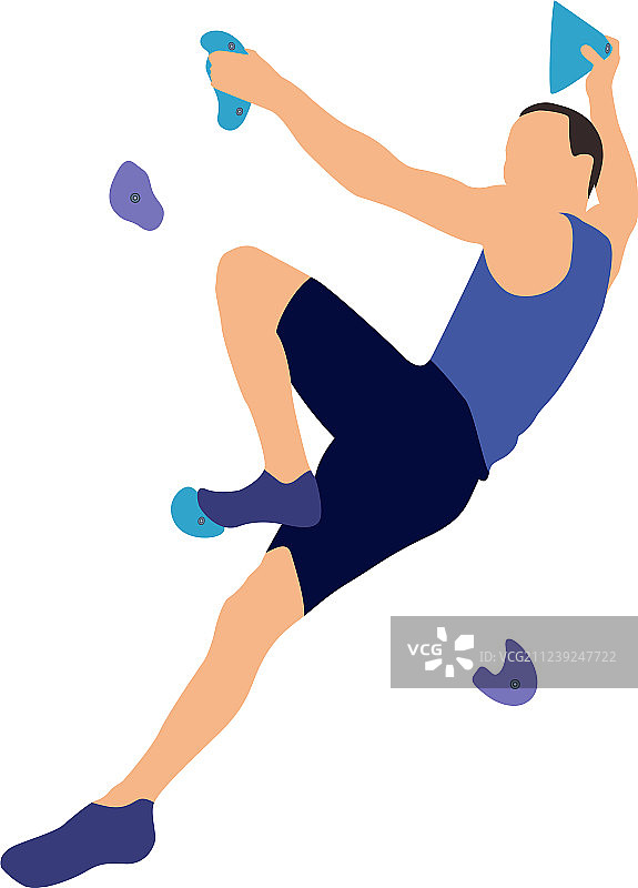 攀岩墙上的男人图片素材