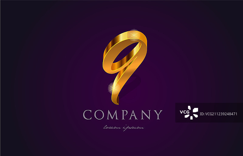 金色数字9标志图标图片素材
