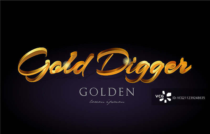 紫色背景上的淘金者金色文字图片素材