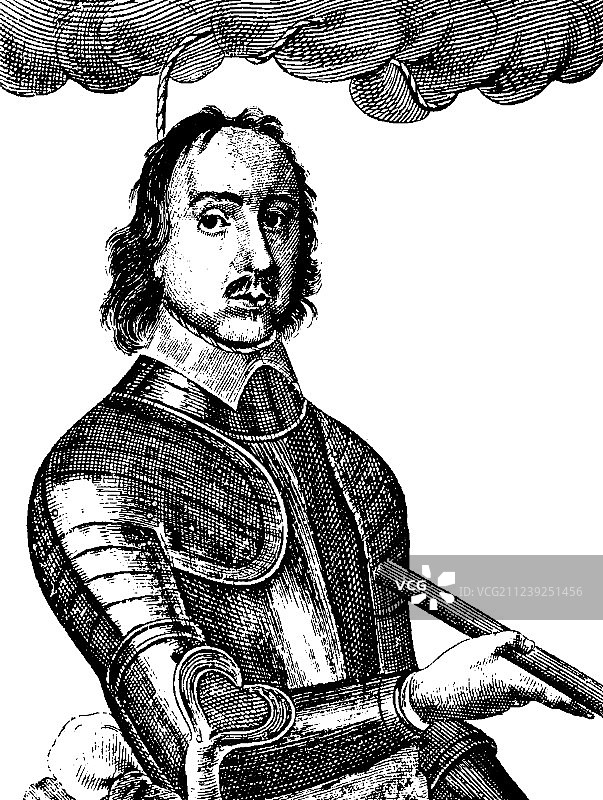 奥利弗·克伦威尔复古画像图片素材