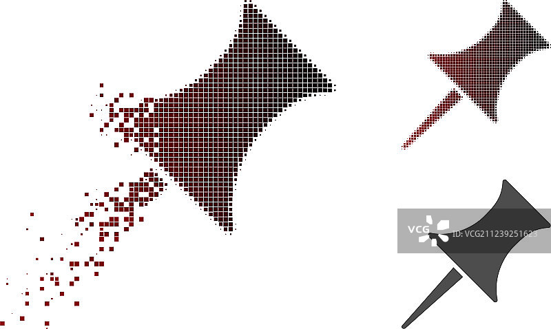 损坏像素化半色调图钉图标图片素材