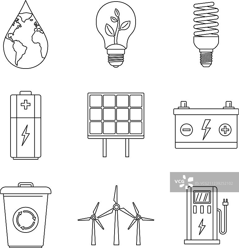 节约能源图标集图片素材