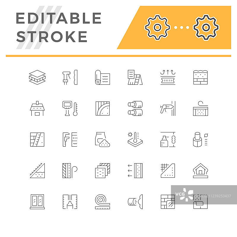 绝缘材料线性图标合集图片素材