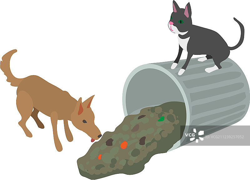 流浪动物图标2.5D风格图片素材