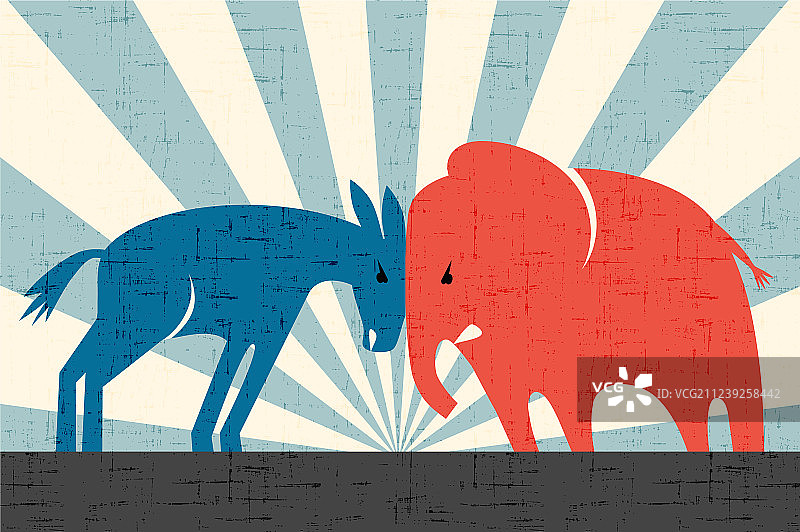 驴和大象顶头图片素材