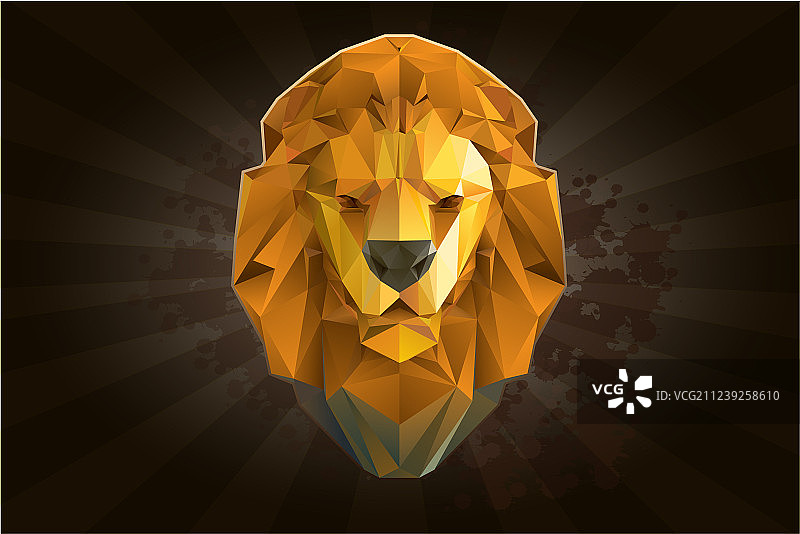 三角形组成的狮子头图片素材