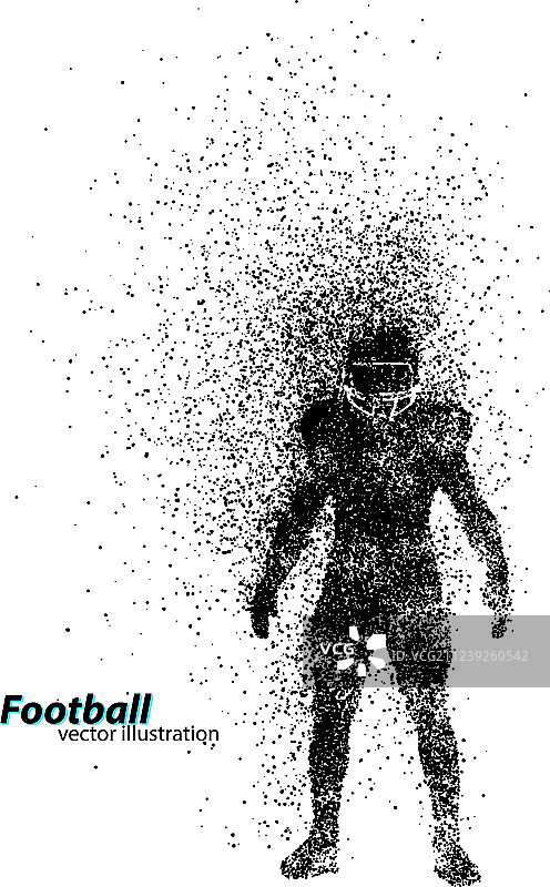 粒子足球运动员剪影图片素材