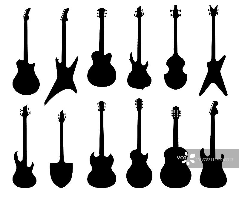 摇滚乐乐器合集吉他标志图片素材
