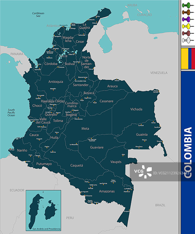 哥伦比亚地图图片素材