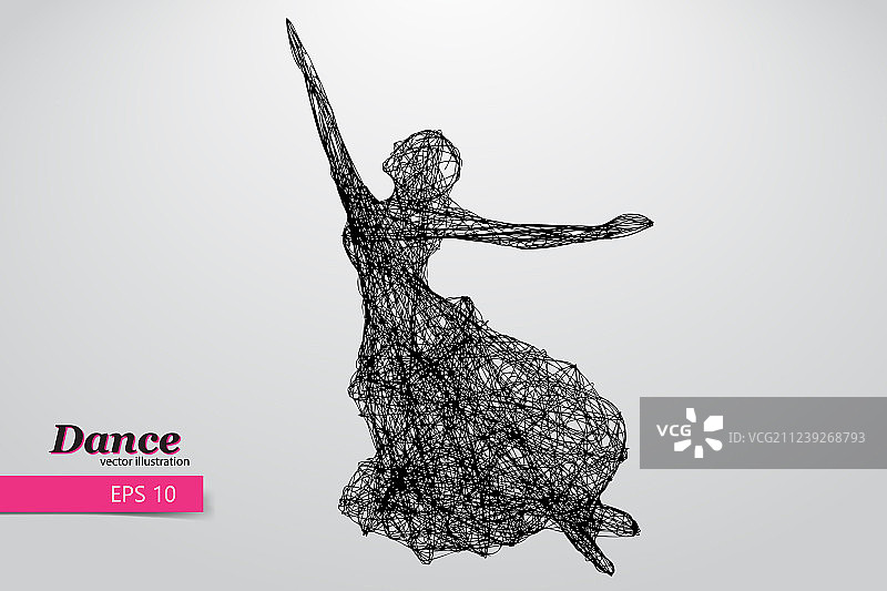 跳舞女孩的轮廓图片素材