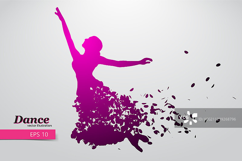 跳舞女孩的轮廓图片素材
