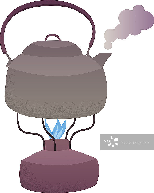 炉子上烧水的水壶图片素材