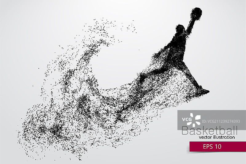 粒子构成的篮球运动员图片素材