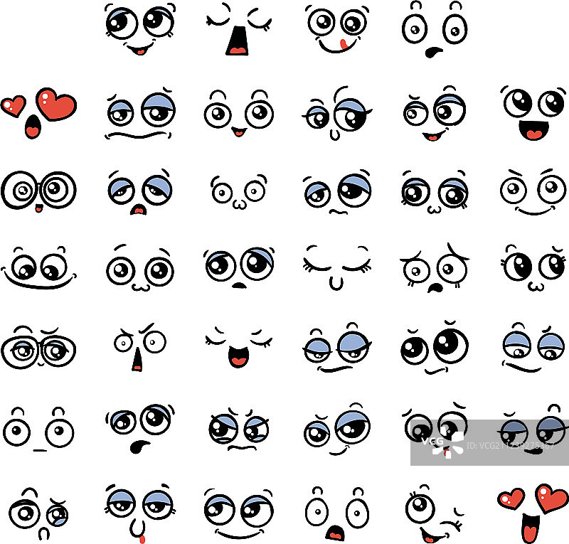 可爱日系表情符号套装图片素材