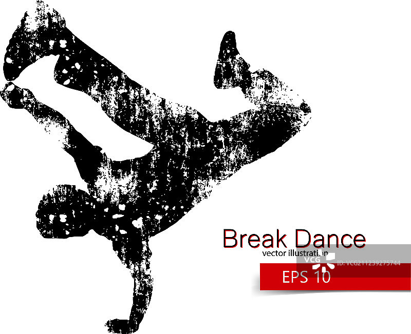 街舞舞者的轮廓剪影图片素材