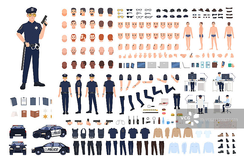 警察主题DIY套装图片素材