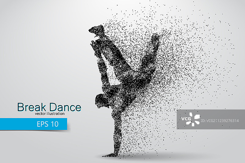 粒子构成的街舞舞者轮廓图片素材