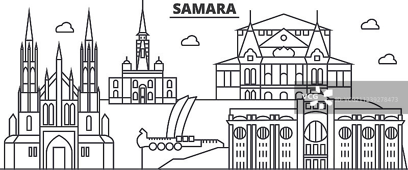 俄罗斯萨马拉建筑天际线图片素材