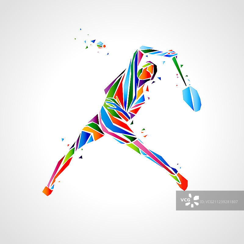 抽象羽毛球运动员EPS图片素材