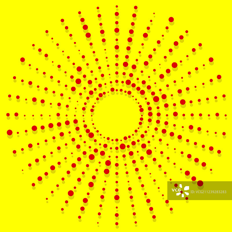 红色波普风放射状随机点状半色调元素图片素材