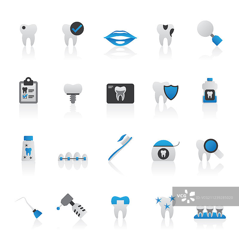 牙科医疗工具图标图片素材