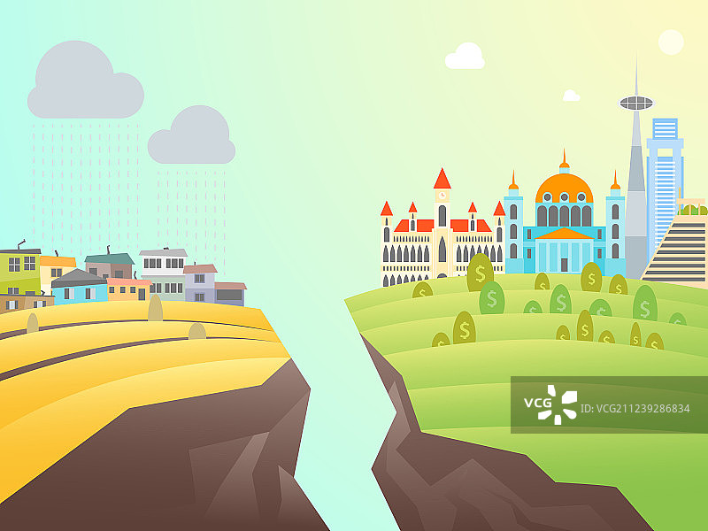 卡通贫富卡片海报图片素材