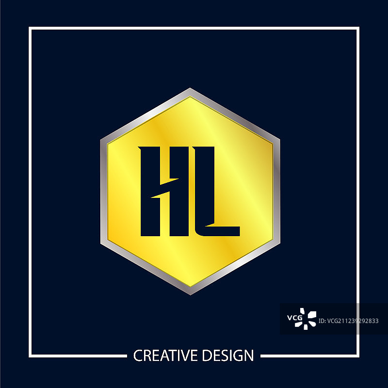 字母HL logo设计模板图片素材