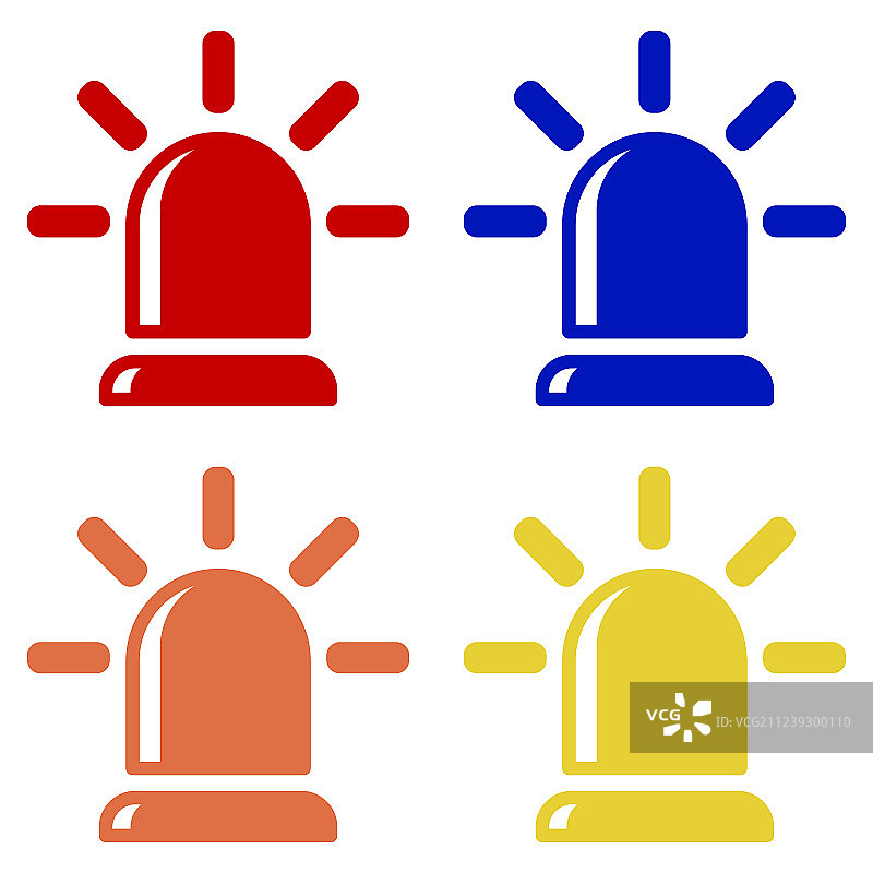 警报器红色蓝色橙色闪光器图标图片素材