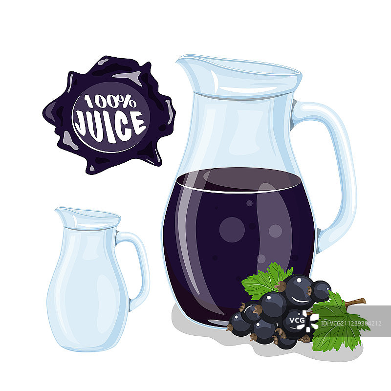 装有天然成熟醋栗汁的玻璃罐图片素材