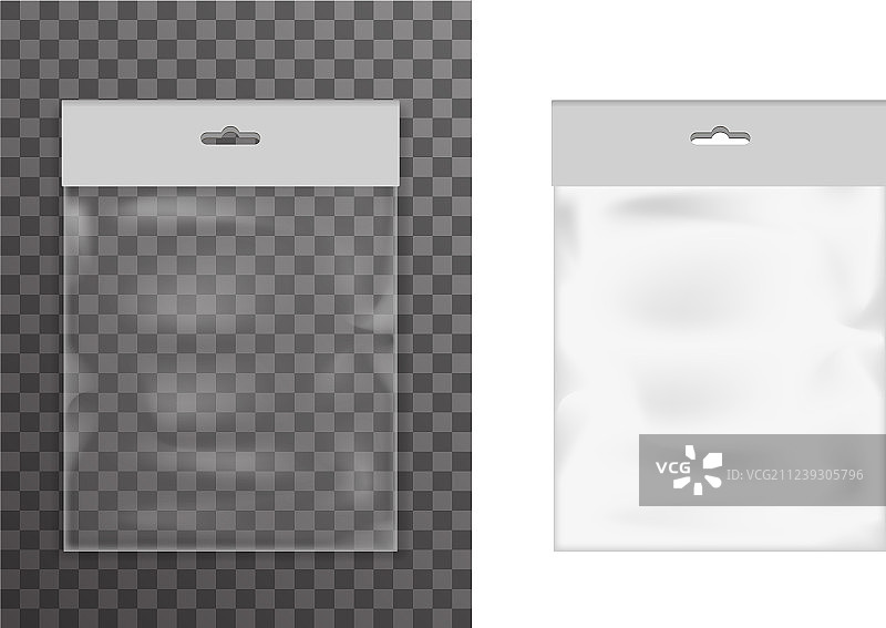 空的食品塑料包装袋图标集图片素材